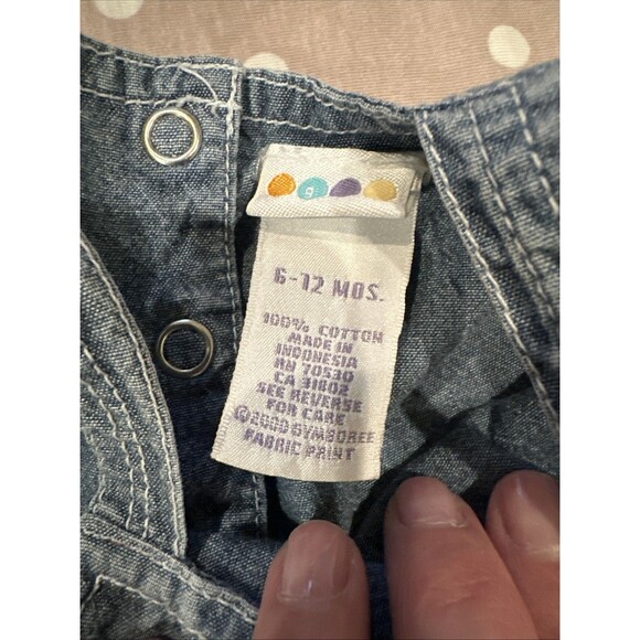 Gymboree Vintage 6-12 Months Country Picnic Denim Dress Ruffles 2000 Y2K Baby - Picture 6 of 6